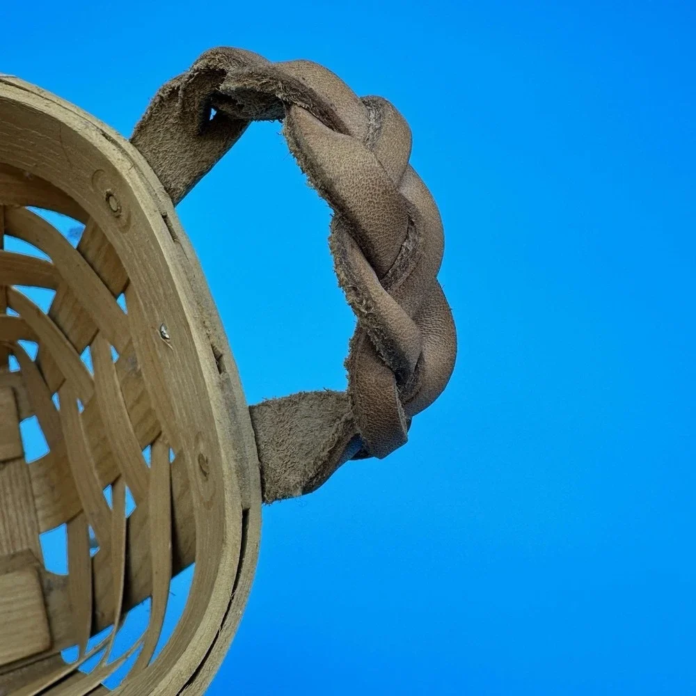 Peterboro Basket Co Medium Basket Braided Leather‎ Handles